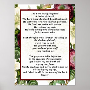 Psalm 23 biblical quotes ポスター
