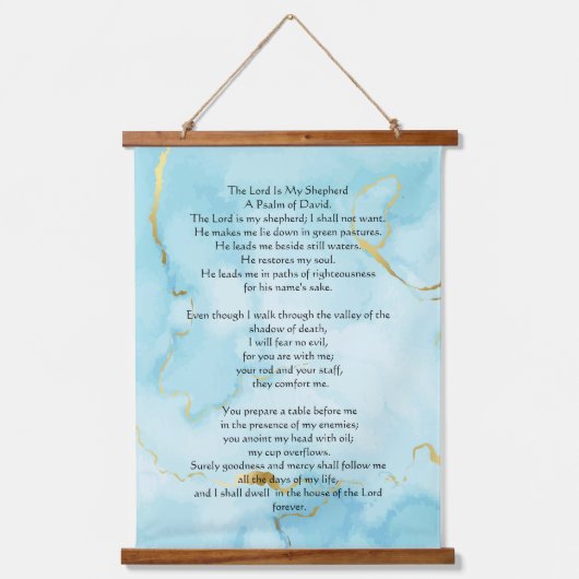 Psalm 23 biblical quotes 吊り下げ型タペストリー (正面)
