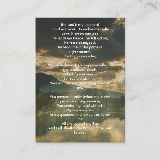 Psalm 23 Celebration of Life Service  名刺 (正面)