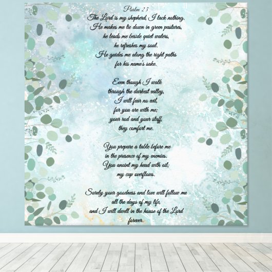 Psalm 23 Celestial Blue Abstract  キャンバスプリント (インサイチュ (ウッドフロア))