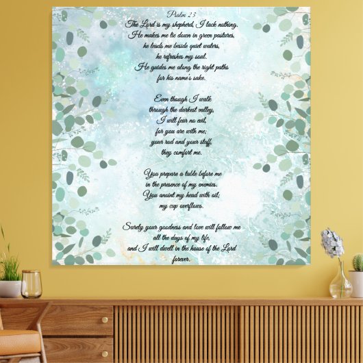 Psalm 23 Celestial Blue Abstract  キャンバスプリント (インサイチュ (リビング))