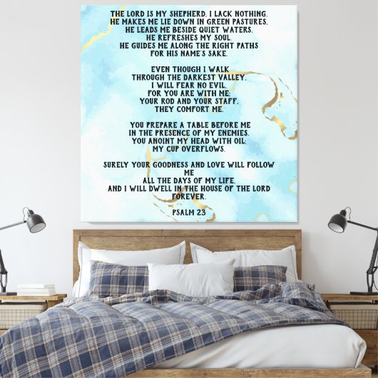 Psalm 23 Celestial Blue Abstract  キャンバスプリント (インサイチュ (寝室))