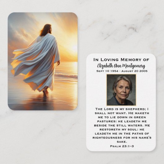 Psalm 23 Customizable Funeral Memorial Card ノートカード (正面/裏面)