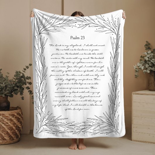 Psalm 23 Fleece Blanket The Lord is My Shepherd  フリースブランケット