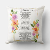 Psalm 23 Floral Geometric Frame クッション (正面)