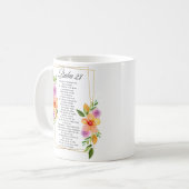 Psalm 23 Floral Geometric Frame コーヒーマグカップ (正面左)