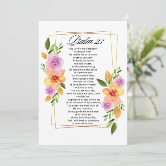 Psalm 23 Floral Geometric Frame シーズンカード (スタンド正面)
