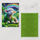 Psalm 23 KJVカード – 陽気な子羊 名刺 (正面/裏面)