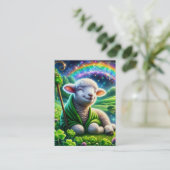 Psalm 23 KJVカード – 陽気な子羊 名刺 (スタンド正面)