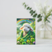 Psalm 23 KJVカード – Bunny Lamb 名刺 (スタンド正面)