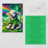 Psalm 23 KJVカード – Happy Lamb 名刺 (正面/裏面)