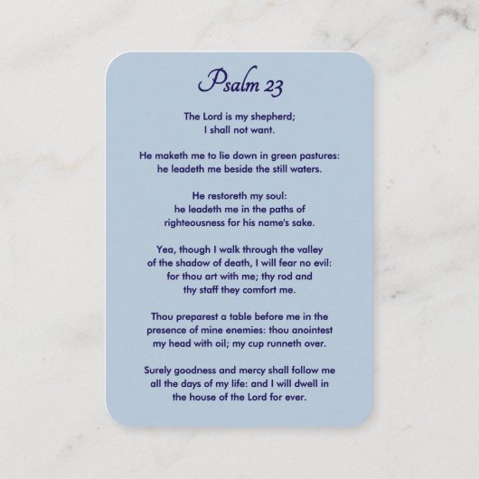 Psalm 23 Lion & Lamb Prayer Card プレイスカード (裏面)