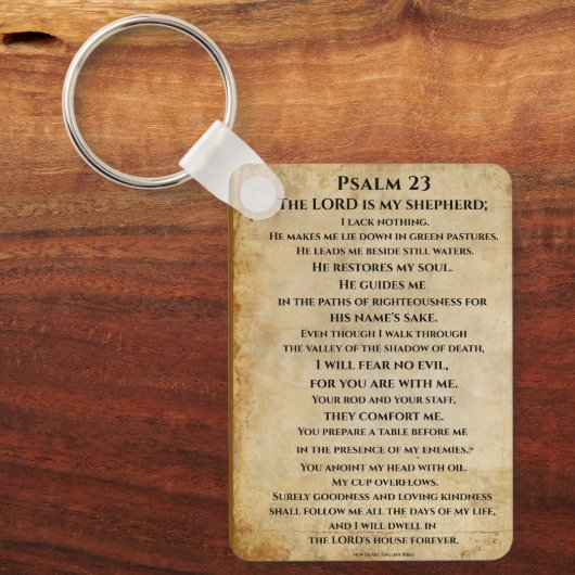 Psalm 23  { NHEB version.} キーホルダー (正面)