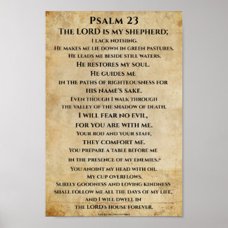 Psalm 23  { NHEB version.} ポスター