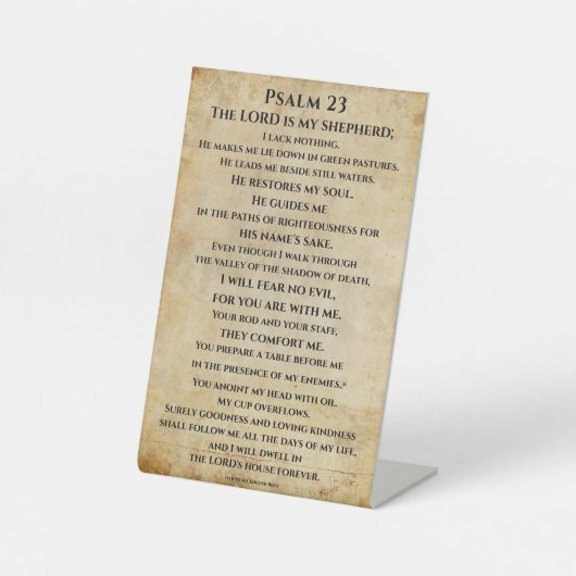 Psalm 23  { NHEB version.} 台座サイン (正面)