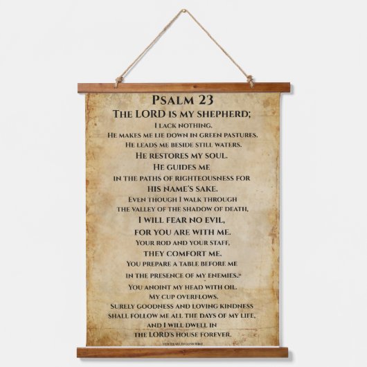 Psalm 23  { NHEB version.} 吊り下げ型タペストリー (正面)