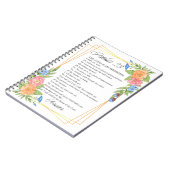 Psalm 23 NKJV Watercolor Botanical Bible Scripture ノートブック (左側)