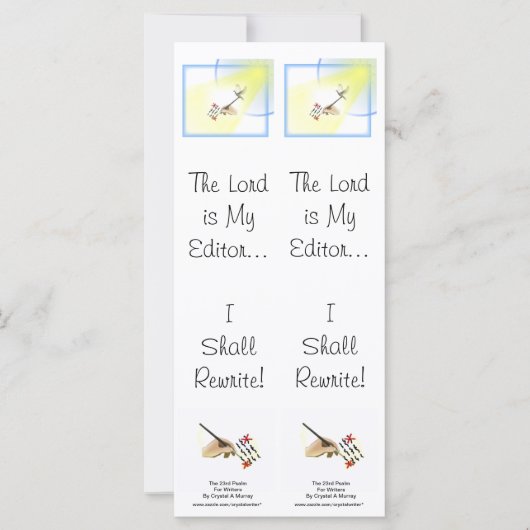 Psalm 23 Parody for Writers - Double Bookmark (正面)