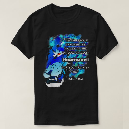 Psalm 23 Religious Christian Lion Tシャツ (デザイン正面)
