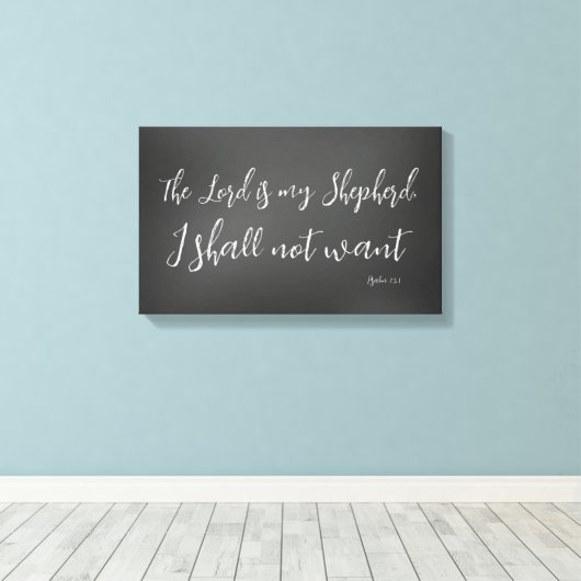 Psalm 23 The Lord is my Shepherd Bible Verse キャンバスプリント (インサイチュ (ウッドフロア))