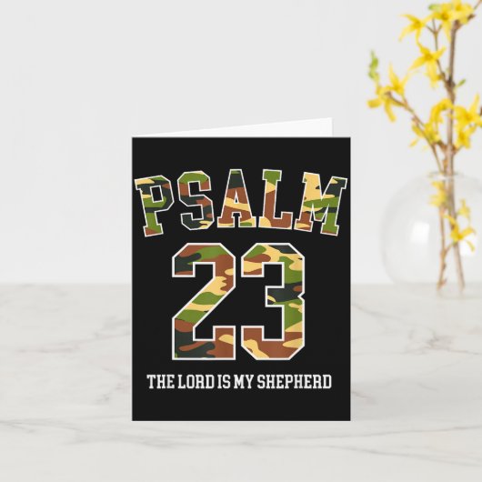 Psalm 23 The Lord Is My Shepherd Camouflage Christ カード (黄色い花)