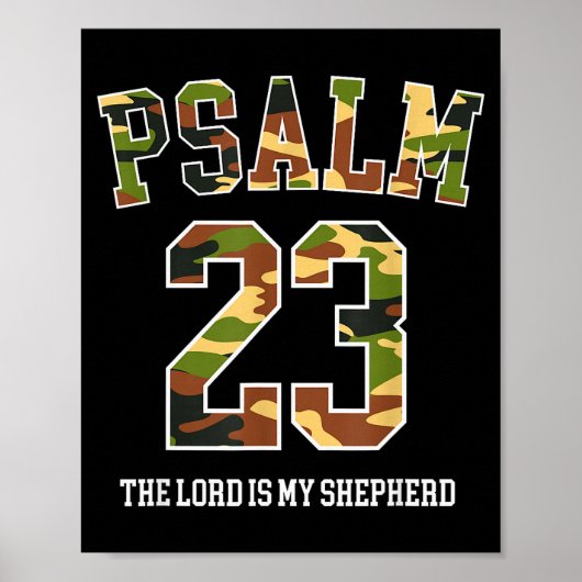 Psalm 23 The Lord Is My Shepherd Camouflage Christ ポスター (正面)