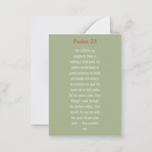 Psalm 23 Verse ノートカード (裏面)