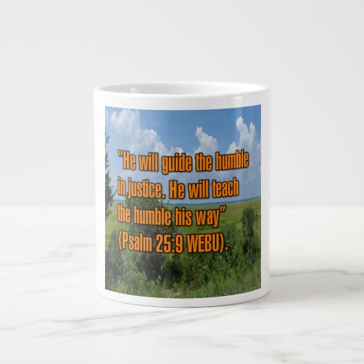 Psalm 25:9 WEBU Mug ジャンボコーヒーマグカップ (正面)