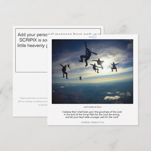 Psalm 27-13-14 DIOURE SCRIPIXカード 招待状 (正面/裏面)