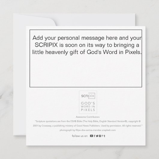 Psalm 27-13-14 DIOURE SCRIPIXカード 招待状 (裏面)