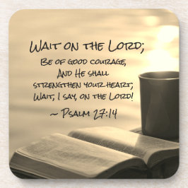 Psalm 27:14主にお待ちください聖書の詩 コースター