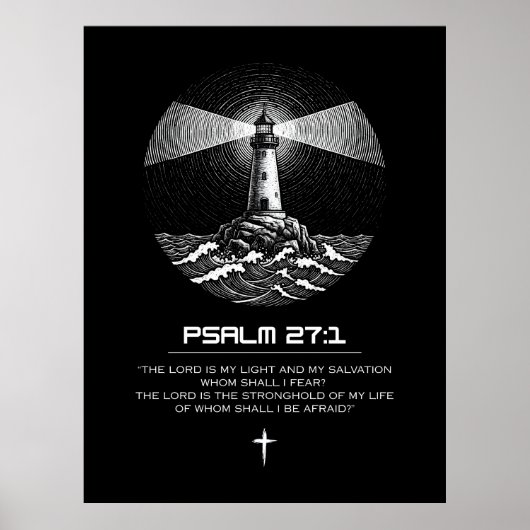 Psalm 27:1 Bible Verse | Lighthouse Christian ポスター (正面)