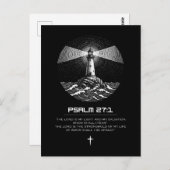 Psalm 27:1 Bible Verse Tshirt | Christian ポストカード (正面/裏面)