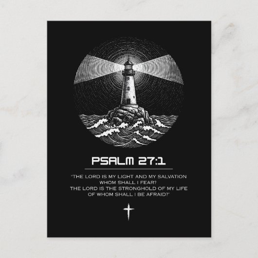 Psalm 27:1 Bible Verse Tshirt | Christian ポストカード (正面)