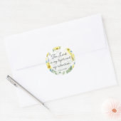 Psalm 27:1 Scripture Buttercups Light Salvation ラウンドシール (封筒)