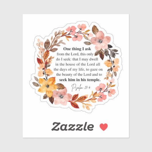 Psalm 27:4 One Thing I Ask シール (シート)