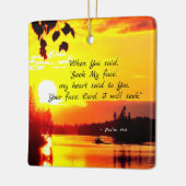 Psalm 27:8聖書を求める顔の殿 セラミックオーナメント (左)