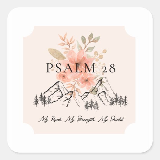 Psalm 28スクエアステッカー スクエアシール (正面)