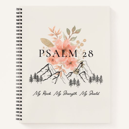 Psalm 28 Spiral Notebook 8.5 x 11 ノートブック (正面)