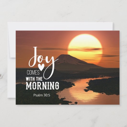 Psalm 30:5 Joy 来 with the morning Flat Card (正面)