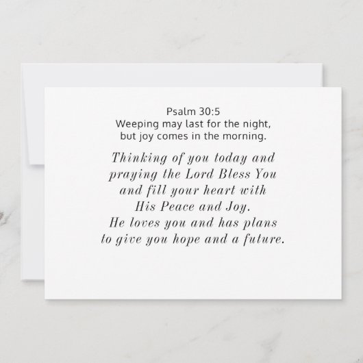 Psalm 30:5 Joy 来 with the morning Flat Card (裏面)