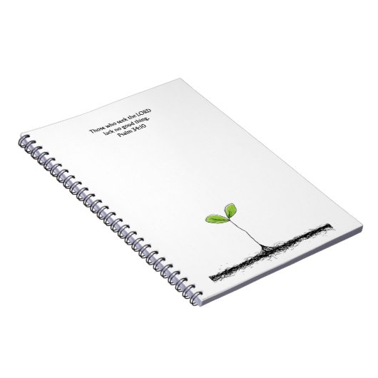 Psalm 34:10 Scripture Notebook | Writing Journal ノートブック (右側)