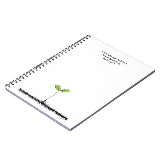 Psalm 34:10 Scripture Notebook | Writing Journal ノートブック (左側)