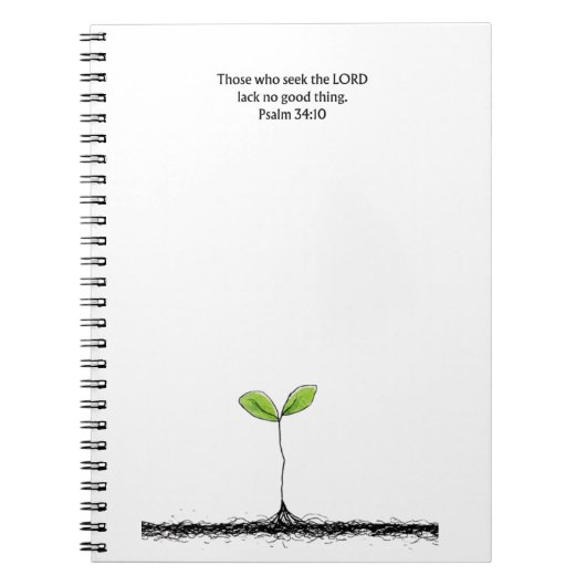 Psalm 34:10 Scripture Notebook | Writing Journal ノートブック (正面)