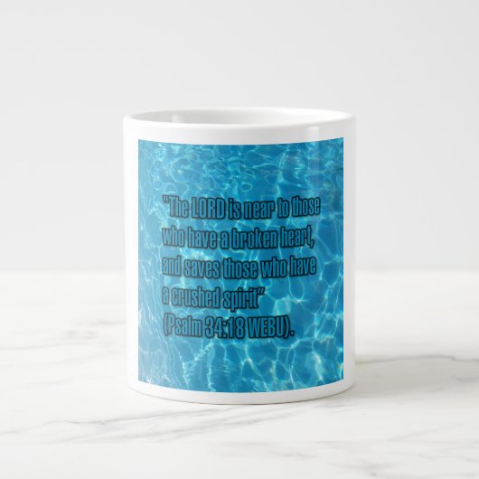 Psalm 34:18 WEBU Mug ジャンボコーヒーマグカップ (正面)