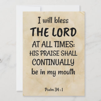 Psalm 34:1(KJV)（聖書の背景をスクロール） シーズンカード