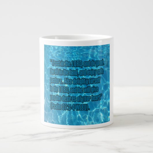 Psalm 37:3-4 WEBU Mug ジャンボコーヒーマグカップ (正面)