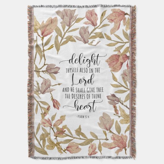 Psalm 37:4 - Delight Thyself Also In The Lord  スローブランケット (正面縦)