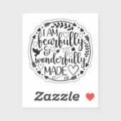 Psalm 39 Wonderfully Made Christian Scripture  シール (シート)