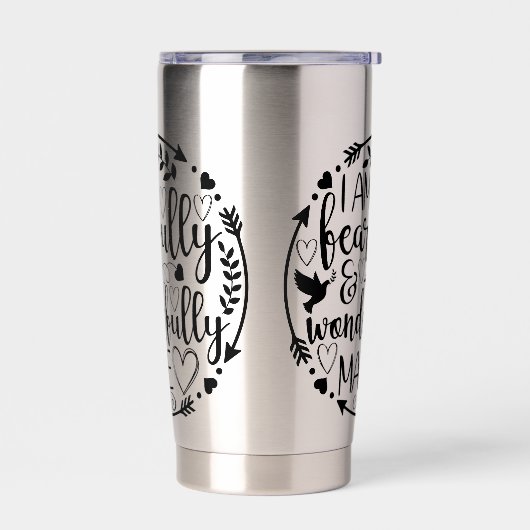 Psalm 39 Wonderfully Made Christian Scripture  保温保冷タンブラー (左面)